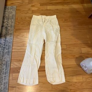 Everlane - the Linen way-high drape pant in cream